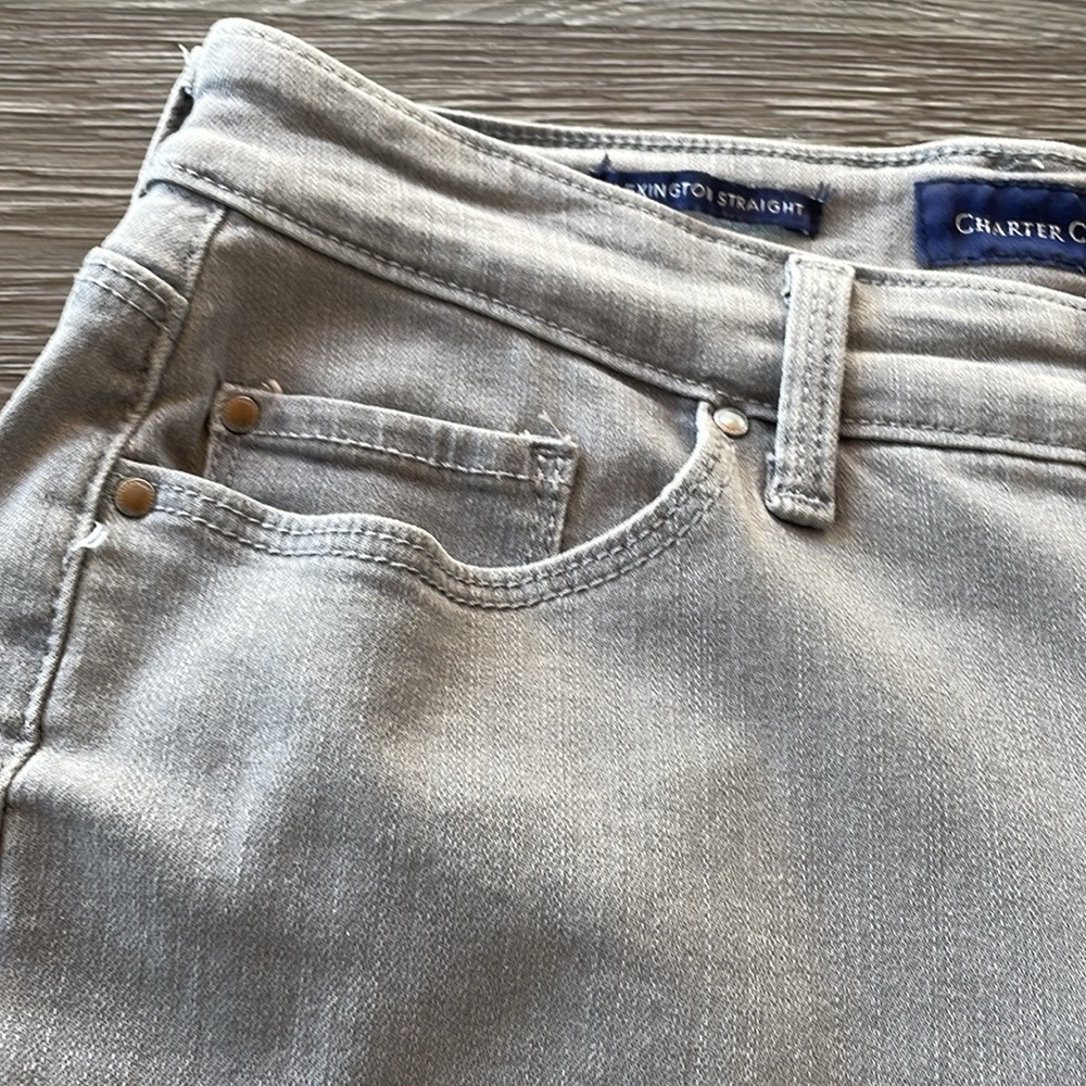 Charter Club Jeans Women’s Size 4P Lexington Straight Light Gray Denim - Picture 7 of 14